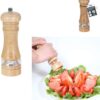 Moulin Manuel à Poivre ou Sel Bois Grand modèle Beige et Transparent Broyeur Céramique – Image 4