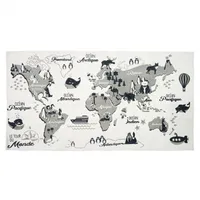 Tapis Rectangulaire Enfant Carte du Monde Mappemonde