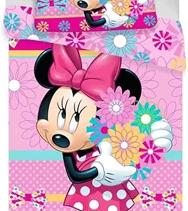 PARURE DE LIT MINNIE FLOWERS 140X200CM 100% COTON