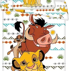 PARURE DE LIT LE ROI LION 140X200 CM 100% COTON