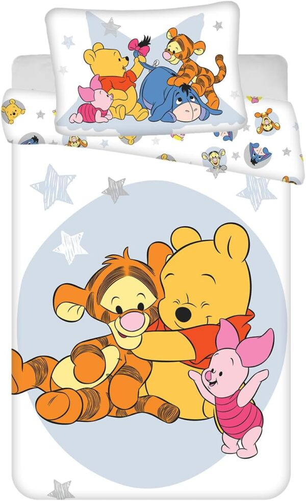 PARURE DE LIT WINNIE L'OURSON POUR BEBE 100X135 CM  100% COTON