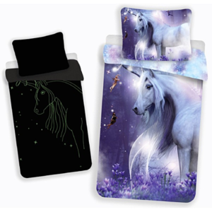 PARURE DE LIT BEBE LICORNE PHOSPHORESCENTE